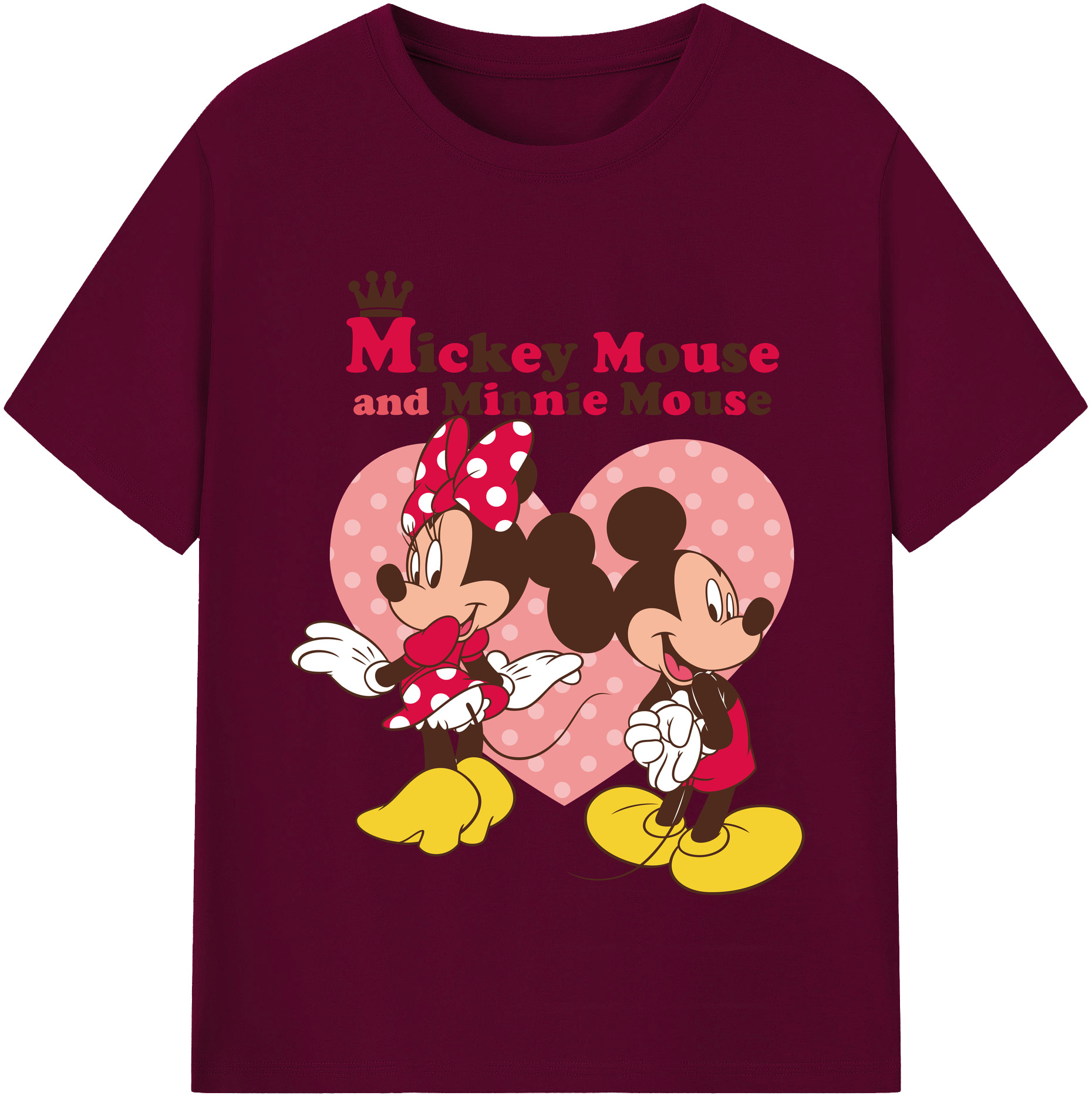 （画像用） ミッキーマウス Mickey Mouse レディースカジュアルプリントTシャツ（綿100％）